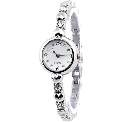 DC Stylist Ladies Watch with Diamonds- Silver with White Diamonds-B09XX7JZQB
