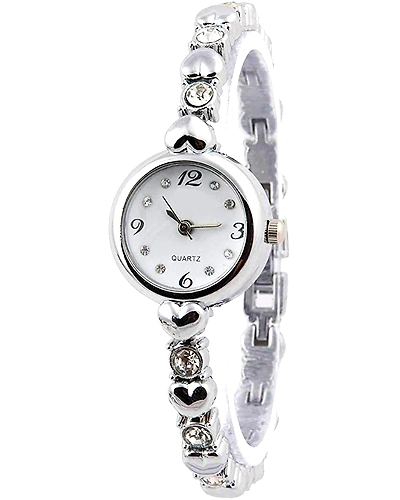 DC Stylist Ladies Watch with Diamonds- Silver with White Diamonds-B09XX7JZQB