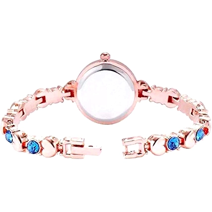 DC Stylist Ladies Watch with Diamonds- Rose Gold with Blue Diamonds-1