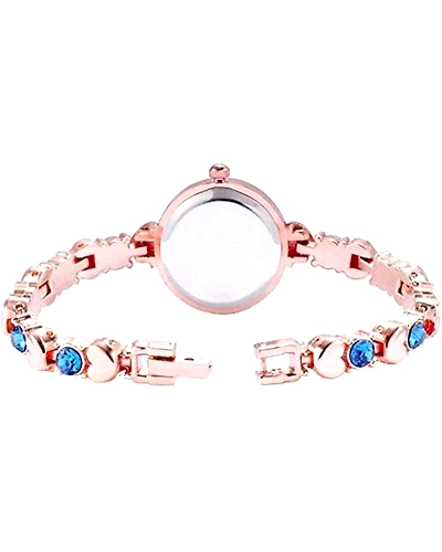 DC Stylist Ladies Watch with Diamonds- Rose Gold with Blue Diamonds-1