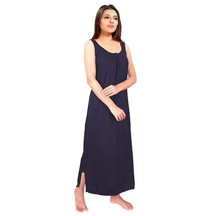 Denzcart Premium Hosiery Nighty Soft Light Gown for Women (Navy Blue, 1)-1