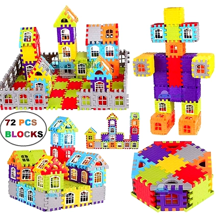 DC 72 pcs DIY Building Blocks for Kids, Building Blocks with Baseplate-1
