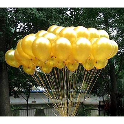 Denzcart Balloons for party and birthday decorations-25 pcs (Golden)-1