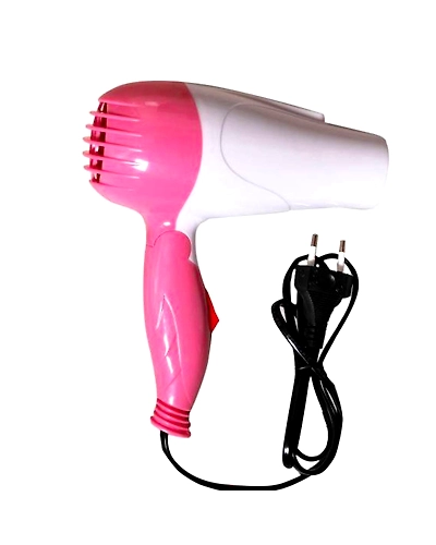 Small Travel Friendly1000W Foldable Hairdryer, 2 in1 Straightener and Curler Combo for Women-1