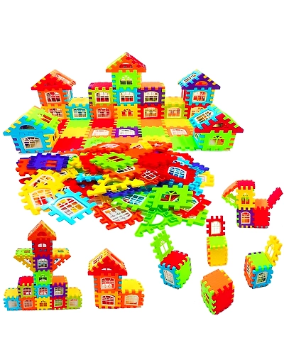 Denzcart Building Blocks for Kids House Building Blocks with Windows | Block Game for Kids, Bag Packing, Best Gift Toy (72 PCS)-B09FK8WS89