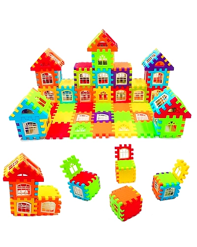 Denzcart Building Blocks for Kids House Building Blocks with Windows | Block Game for Kids, Bag Packing, Best Gift Toy (72 PCS)-3