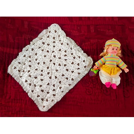 DC New Born Baby Godadi Bedding Pure Cotton Black Heart-(26x19 Inch)- 1 pcs-B0B3673YSF