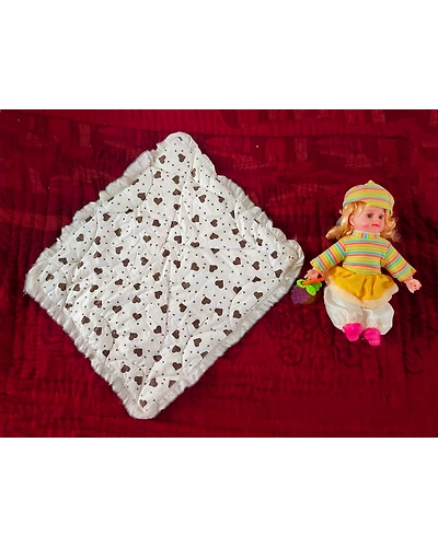 DC New Born Baby Godadi Bedding Pure Cotton Black Heart-(26x19 Inch)- 1 pcs-B0B3673YSF