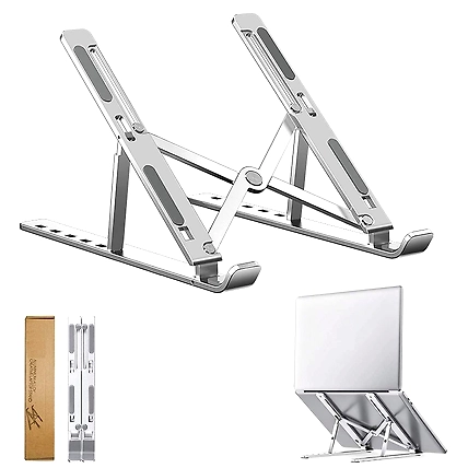 DC Aluminium Laptop Stand for Table | Universal &amp; Height Adjustable Lapdesks Compatible with All Laptops &amp; Tablets-B09VKG2NWY