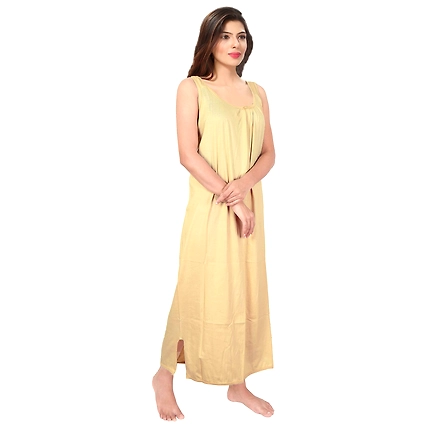 Denzcart Premium Hosiery Nighty Soft Light Gown for Women (Skin, 1)-1