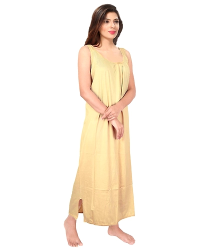 Denzcart Premium Hosiery Nighty Soft Light Gown for Women (Skin, 1)-1