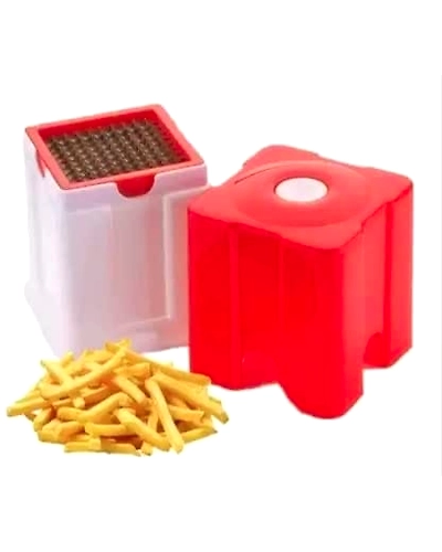 Denzcart French Fries Cutter / Finger Chips /Potato chip Maker/ Direct Push Function Stainless Steel Blades - ABS Plastic Body in Multicolor with Single Blade-B0BN1SJCZ6