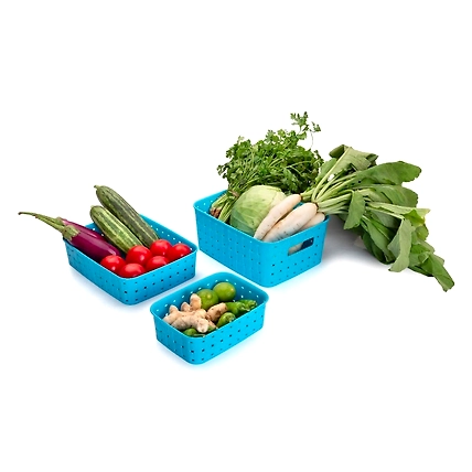 Denzcart Multipurpose 3 in 1 set Fruit and Vegetable Basket set-B0B1QQVYNN