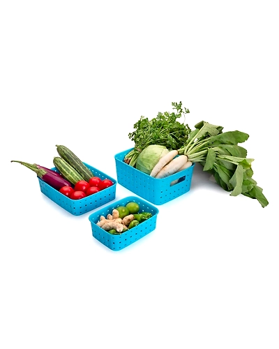 Denzcart Multipurpose 3 in 1 set Fruit and Vegetable Basket set-B0B1QQVYNN