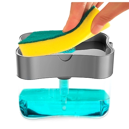 Dish Wash Soap Pump Dispenser and Sponge Dishwasher Liquid Holder for Kitchen Sink-B08ZJJBYDW