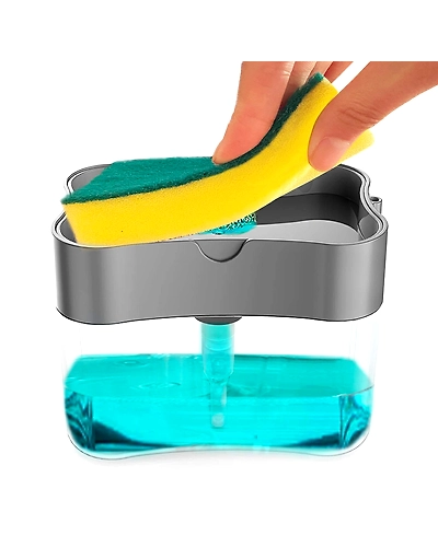 Dish Wash Soap Pump Dispenser and Sponge Dishwasher Liquid Holder for Kitchen Sink-B08ZJJBYDW