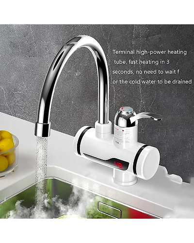Electric Hot Water Heater Faucet Kitchen And Bathroom Heating Dispenser Tap Digital Temperature With Display-ElectricHotWaterHeater