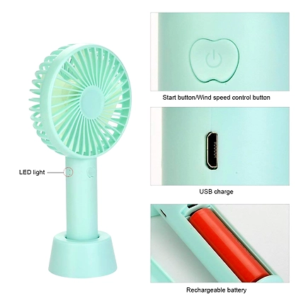 Mini Portable USB Fan Rechargeable Battery Operated Table Fan - Handy Base (Multicolour)-MIni-Fan-1