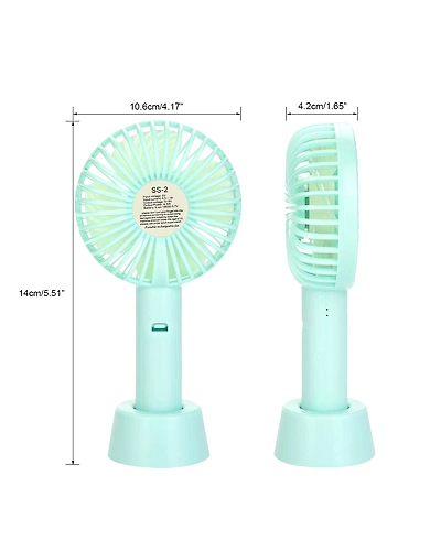 Mini Portable USB Fan Rechargeable Battery Operated Table Fan - Handy Base (Multicolour)-2