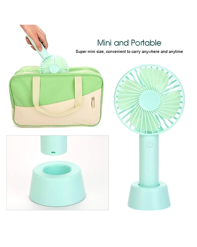 Mini Portable USB Fan Rechargeable Battery Operated Table Fan - Handy Base (Multicolour)-1