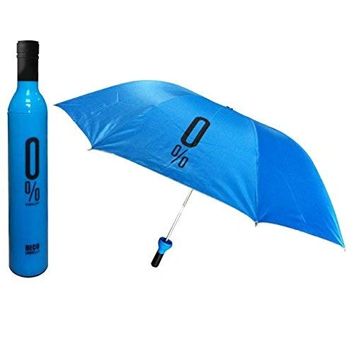 Wine Bottle Shape Mini Compact Foldable Umbrella with Plastic Case (Multi Color, Pack of 1)| Manual lift Folding Portable Umbrella with Bottle Cover for UV Protection &amp; Rain-1