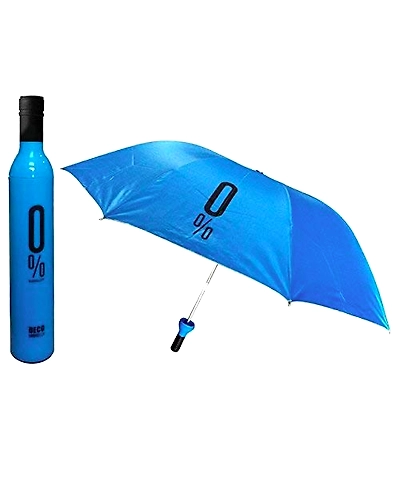 Wine Bottle Shape Mini Compact Foldable Umbrella with Plastic Case (Multi Color, Pack of 1)| Manual lift Folding Portable Umbrella with Bottle Cover for UV Protection &amp; Rain-1
