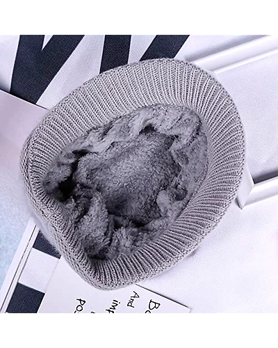 Women Winter Hat Woolen Soft Angora Wool Skull Beanie Cap Stylish-1