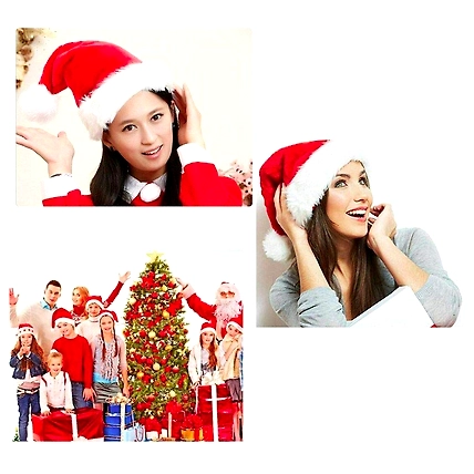 Christmas Santa Claus Hat | Fancy Fur Caps | Merry Christmas Hats | Santa Hat for Kids | Santa Hat | Red &amp; White Christmas Caps for Kids/Teens &amp; Adults | Xmas Celebrations Cap in Pack 1-1