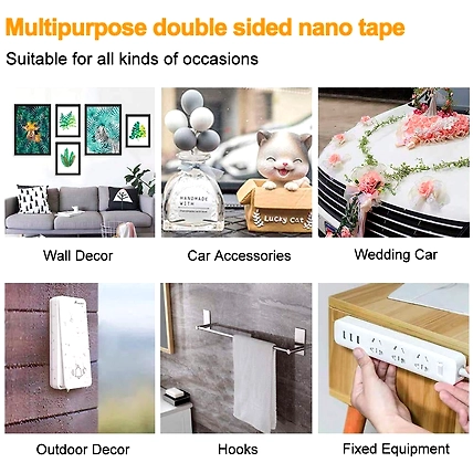 Denzcart Reusable and Washable Ivy Double Sided Adhesive Silicon Transparent Heavy Adhesive Sticky Tape-3