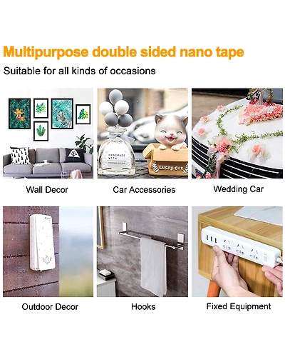 Denzcart Reusable and Washable Ivy Double Sided Adhesive Silicon Transparent Heavy Adhesive Sticky Tape-3