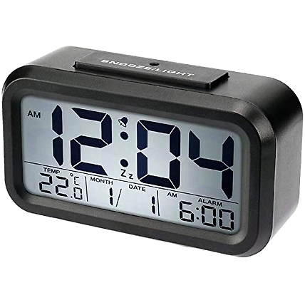 Denzcart Digital Smart Backlight Alarm Clock with Automatic Sensor,Date &amp; Temperature, Alarm Clocks for Bedroom, Digital Clock with Alarm,for Students,for Desk, for Table-1