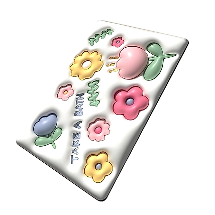 3D Bathroom mat Bathroom Rug Mat, Super Absorbent 3D Pattern Slip Resistant Soft Diatomaceous Bath Rug for Indoor-4