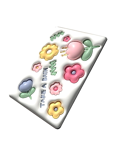3D Bathroom mat Bathroom Rug Mat, Super Absorbent 3D Pattern Slip Resistant Soft Diatomaceous Bath Rug for Indoor-4