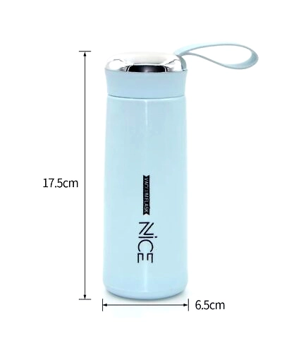 Nice Vacuum Flask, 17oz Stainless Steel Water Bottle with Leakproof Lid, Double Wall Travel Mug for Hot and Cold Drinks, Mint Green (Blue)-Yes-1