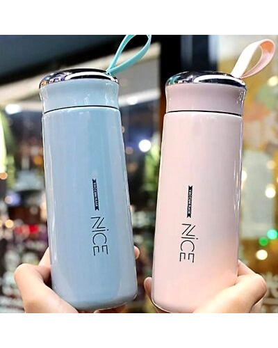 Nice Vacuum Flask, 17oz Stainless Steel Water Bottle with Leakproof Lid, Double Wall Travel Mug for Hot and Cold Drinks, Mint Green (Blue)-Yes-2