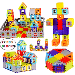70-piece multicolor plastic cube building blocks for creative learning
