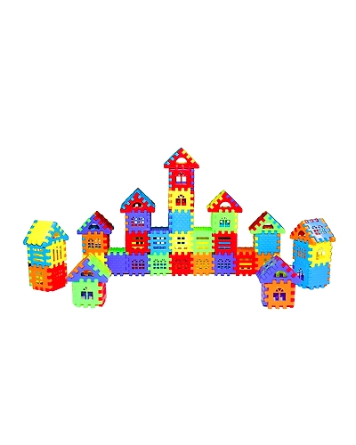 Denzcart Building Blocks for Kids House Building Blocks with Windows | Block Game for Kids, Bag Packing, Best Gift Toy (72 PCS)-1