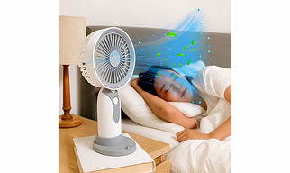 Portable Mini Fan - USB Rechargeable, 3 Speed Settings, 2 Hours Battery Life