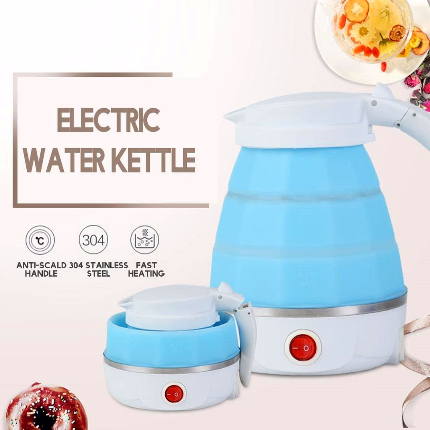 Travel Folding Electric Kettle | Portable Fast Boiling 600ml | Boil Dry Protection image 2