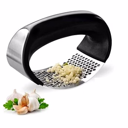 kitchen stainless steel garlic press with ergonomic handle