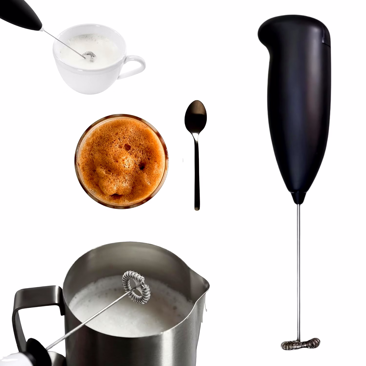 professional handheld milk frother for café-style foam