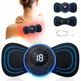 wireless ems mini body massager for pain relief with 8 modes & 19 intensity levels