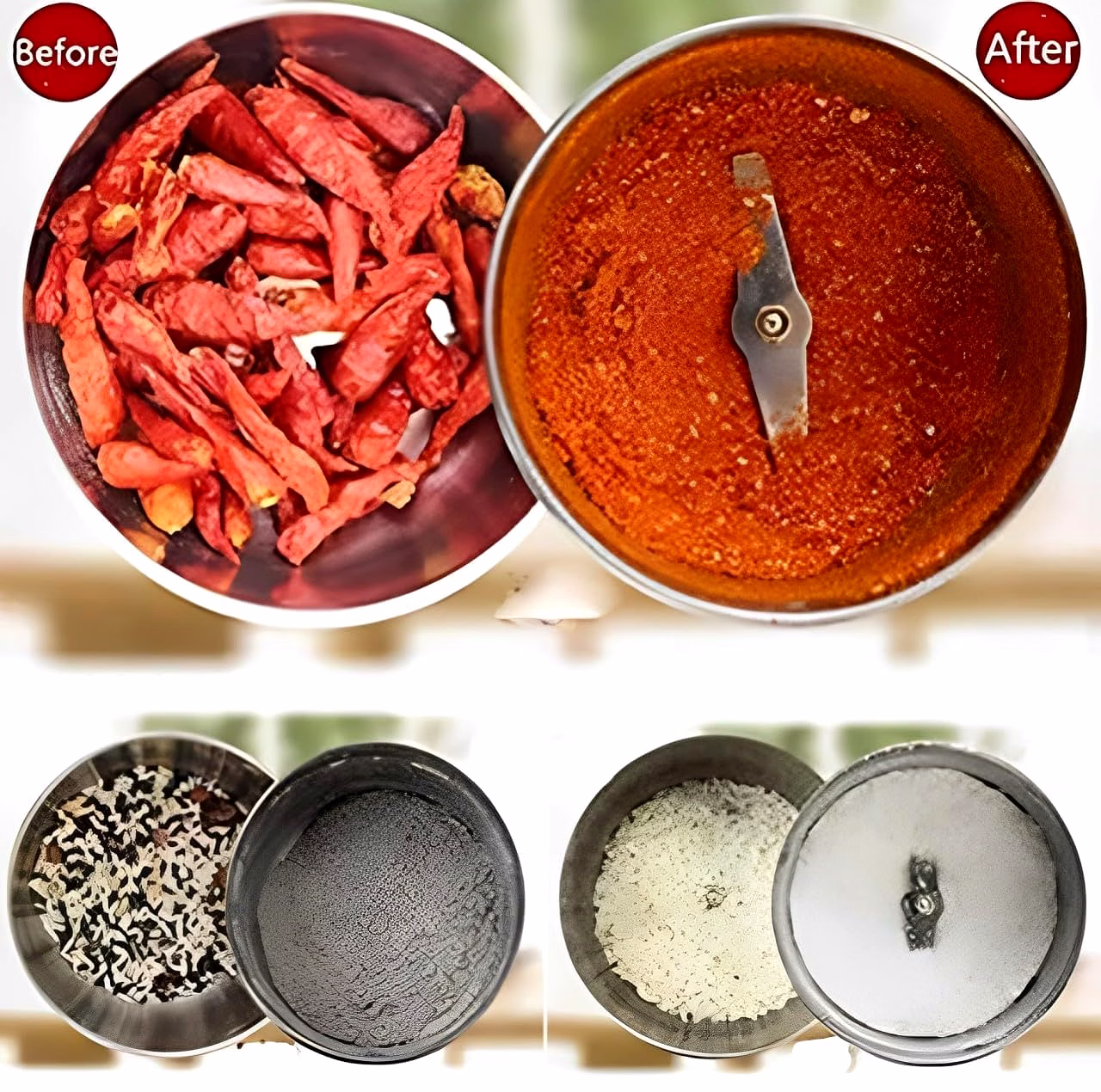 Efficient Stainless Steel Mini Electric Grinder for Coffee, Spices, Masala, Nuts & Grains image 3