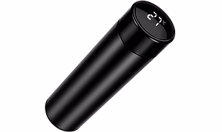 Stainless Steel Temperature Water Bottle with Intelligent LED Display - 500 ML - Black