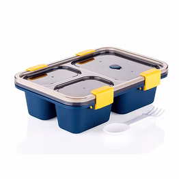 tokyo lunch box 3 compartment plastic lunch box, tiffin box for boys, girls, school & office men (1000 ml) (multicolour)