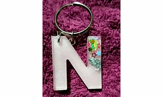 Letter Resin Keychain 02