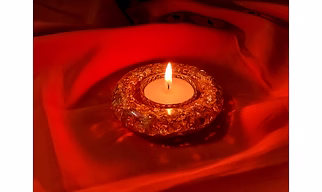 Resin Golden Flakes Diya