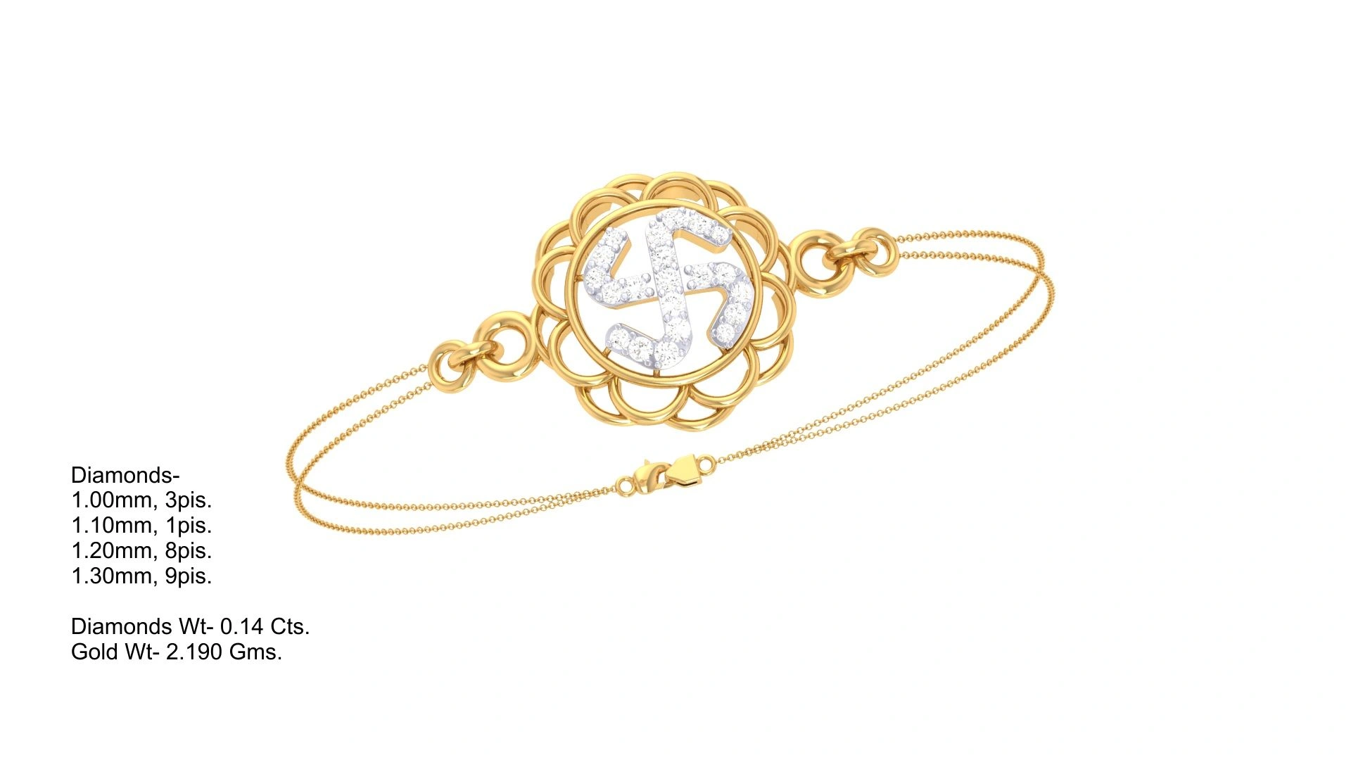 Rakhi Bracelet in Gold &amp; Diamond | Rakhi Bangles | SK Diam | Lab Grown Diamond-12584438