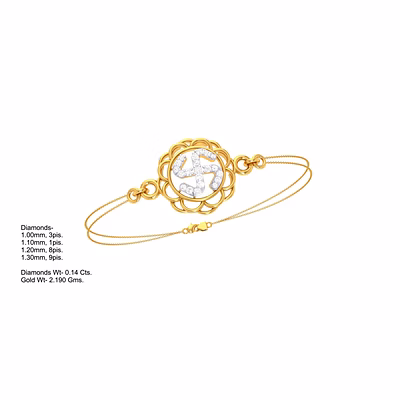 rakhi bracelet in gold & diamond | rakhi bangles | sk diam | lab grown diamond