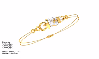 Rakhi Bracelet in Gold & Diamond | Rakhi Bangles | SK Diam | Lab Grown Diamond